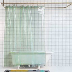 Clear vinyl shower curtain